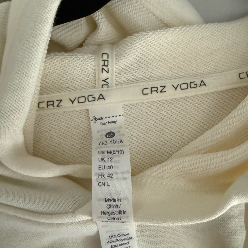 CRZ YOGA Cream Crop Top Sweatshirt